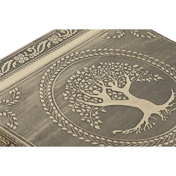 DKD Home Decor Joyero de Madera y Aluminio Champán 18x18x6 cm