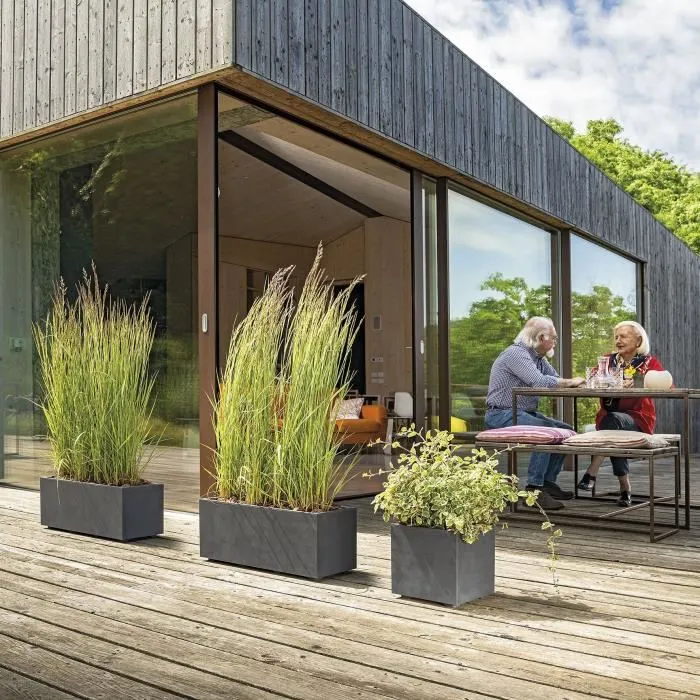 Deroma Maceta Cubo 9H824SZ Antracita con Reserva de Agua 25 cm