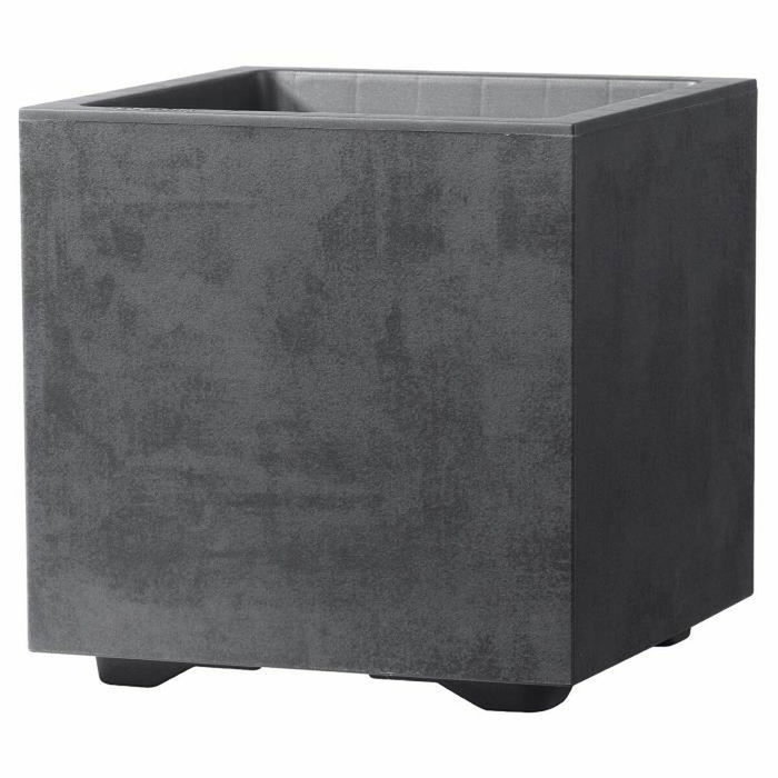 Deroma Maceta Cubo Millennium R Antracita con Reserva de Agua 25 cm Deroma Maceta Cubo Millennium R Antracita con Reserva de Agua 25 cm