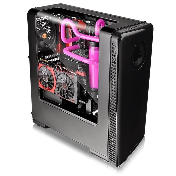 Thermaltake View 28 RGB Gull-Wing Window Black Midi Tower, sin fuente, USB 3.0/2.0, 1x120mm Thermaltake View 28 RGB Gull-Wing Window Black Midi Tower, sin fuente, USB 3.0/2.0, 1x120mm