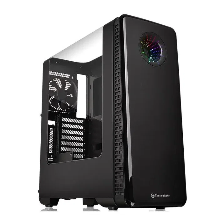 Thermaltake View 28 RGB Gull-Wing Window Black Midi Tower, sin fuente, USB 3.0/2.0, 1x120mm Thermaltake View 28 RGB Gull-Wing Window Black Midi Tower, sin fuente, USB 3.0/2.0, 1x120mm