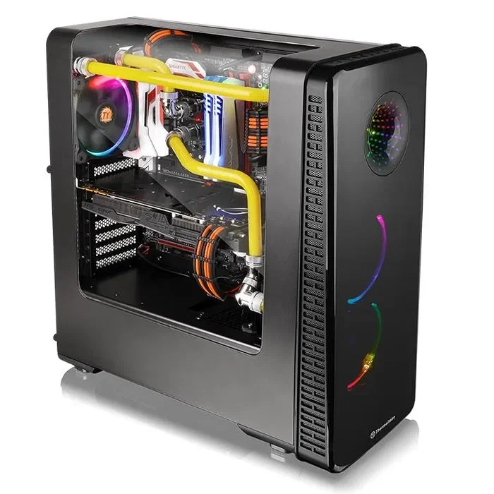 Thermaltake View 28 RGB Gull-Wing Window Black Midi Tower, sin fuente, USB 3.0/2.0, 1x120mm Thermaltake View 28 RGB Gull-Wing Window Black Midi Tower, sin fuente, USB 3.0/2.0, 1x120mm