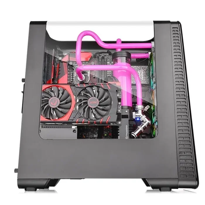 Thermaltake View 28 RGB Gull-Wing Window Black Midi Tower, sin fuente, USB 3.0/2.0, 1x120mm Thermaltake View 28 RGB Gull-Wing Window Black Midi Tower, sin fuente, USB 3.0/2.0, 1x120mm