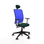 PIQUERAS Y CRESPO Silla de oficina Motilla con mecanismo Sincro, Verde botella y Azul