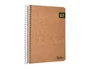 Liderpapel Cuaderno Espiral A5 120 Hojas, Papel 80g 100% Reciclado, Tapa Kraft Contracolada, para Notas, Dibujo o Viaje - Liso