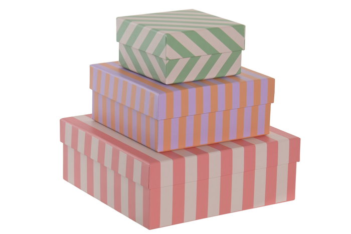DKD Home Decor Set de 3 Cajas de Cartón Multicolor Bella Vita DKD Home Decor Set de 3 Cajas de Cartón Multicolor Bella Vita