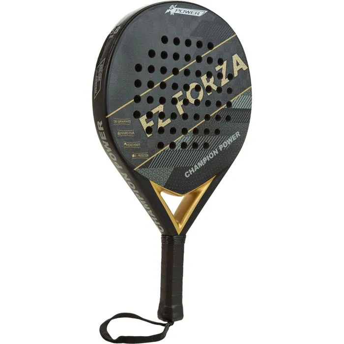 FZ FORZA Pala de pádel Champion Power Grafito 18K 100% tejido Superficie mate Espuma EVA dura Forma diamante Negra