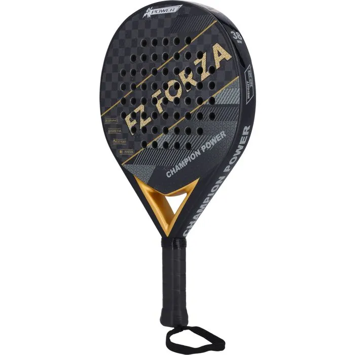 FZ FORZA Pala de pádel Champion Power Grafito 18K 100% tejido Superficie mate Espuma EVA dura Forma diamante Negra