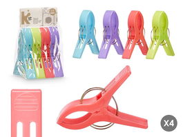Arte Regal Set 4 Pinzas Surtidos Colores 9.5 x 16 x 8 cm Plástico (Set de 24)
