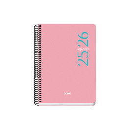 Agenda Escolar (2025-26) Dohe Basic Esencial Espiral Tapa Pp A5 150X210 S/V Rosa