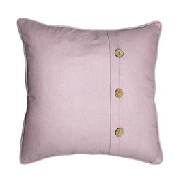 DKD Home Decor Cojín Algodón Poliéster Rosa Palo con Botones de Coco (Pack de 2)