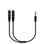 Ewent EC1641 Cable de Audio Adaptador de Jack 3.5mm 4 Pines Macho a 2x Jack 3.5mm 3 Pines Hembra - 0.3 m, Negro