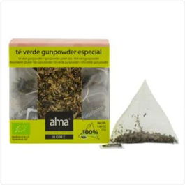 ALMA HOME Té Verde Gunpowder Infusión 15 Pirámides Eco Vegano