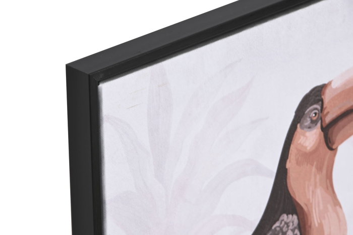 DKD Home Decor Cuadro Lienzo Ave Hojas Surtido de 4 Piezas 45x2,5x60 cm