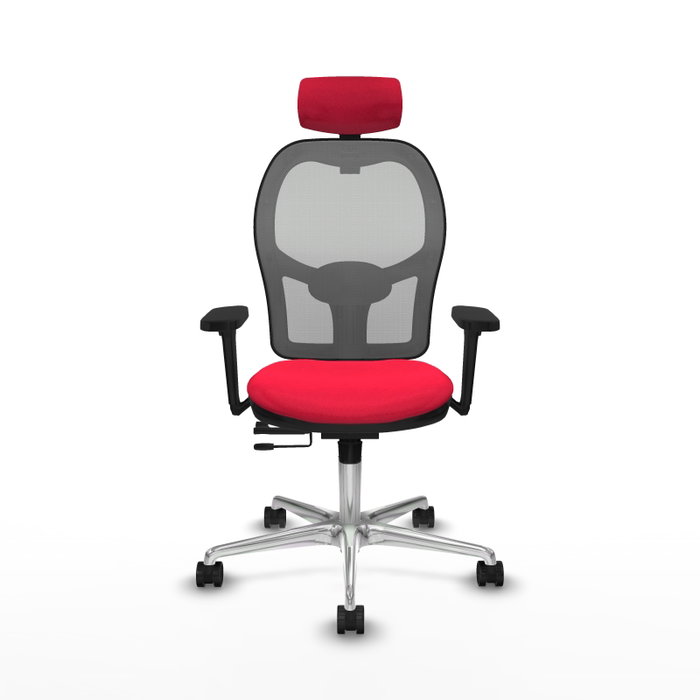 PIQUERAS Y CRESPO Silla de oficina Jorquera con mecanismo Sincro/Traslack, Rojo y Gris PIQUERAS Y CRESPO Silla de oficina Jorquera con mecanismo Sincro/Traslack, Rojo y Gris