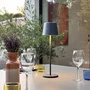 Lumisky Kelly Rock LÁM3760093542647 - Lámpara de Mesa LED Inalámbrica Recargable, Blanco Regulable, Aluminio Gris, Altura 38 cm