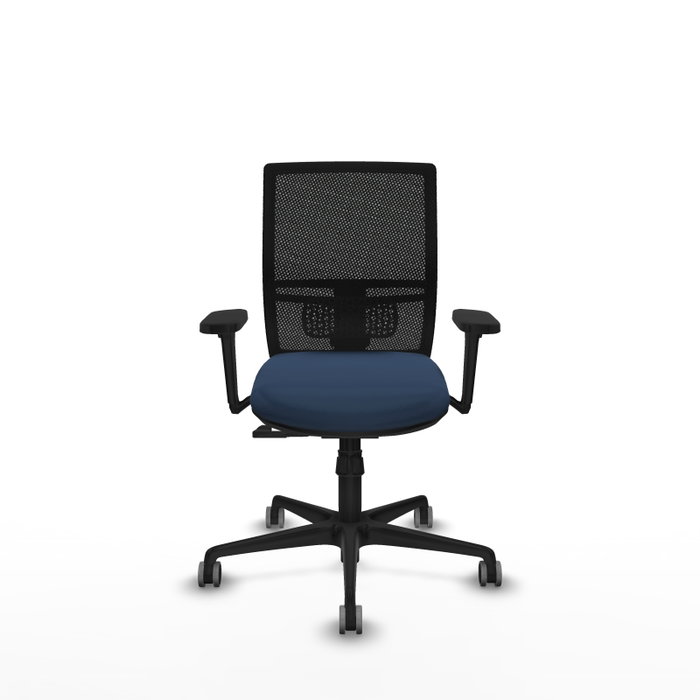PIQUERAS Y CRESPO Silla de oficina Yunquera con mecanismo Sincro, Azul marino y Negro