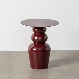 Mesa Auxiliar Burdeos Metal Decoración 38 X 38 X 46 cm