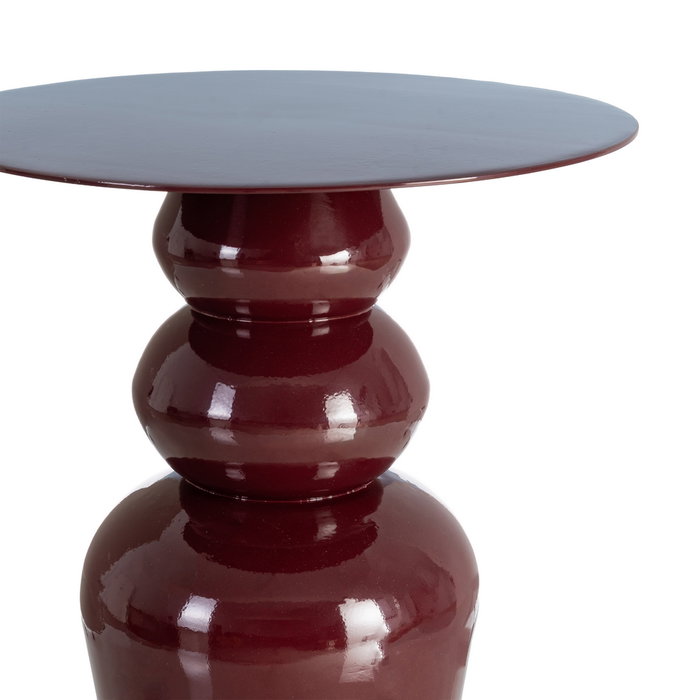 Mesa Auxiliar Burdeos Metal Decoración 38 X 38 X 46 cm