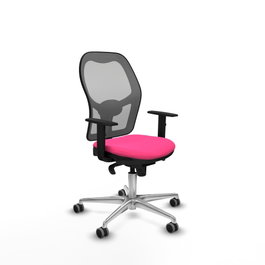 PIQUERAS Y CRESPO Silla de oficina Jorquera con mecanismo Sincro, Rosa y Gris