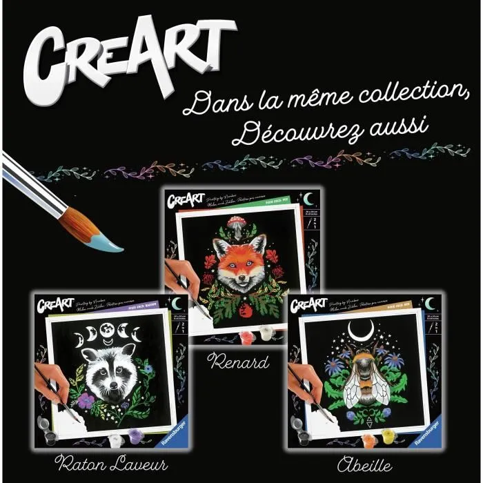 Ravensburger CreArt Kit de dibujo Zorro - Pixie Cold Edition - 20x20cm