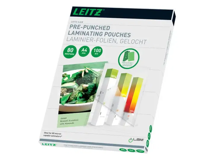 Leitz Bolsa Plastificar Din A4 80 mc Multitaladro Caja 100 Unidades Leitz Bolsa Plastificar Din A4 80 mc Multitaladro Caja 100 Unidades