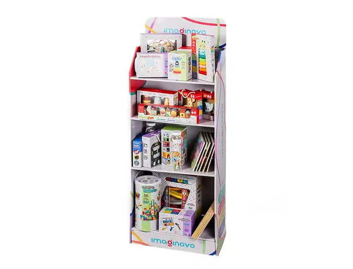Imaginovo Expositor de cartón para juegos infantiles de suelo con 23 juegos y puzles Imaginovo Expositor de cartón para juegos infantiles de suelo con 23 juegos y puzles