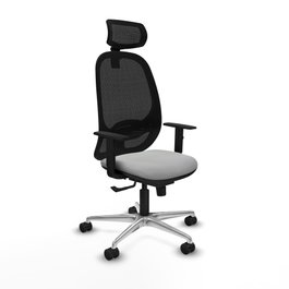 PIQUERAS Y CRESPO Silla de oficina Cilanco con mecanismo Sincro Gris claro y Negro