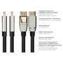 PYTHON Series GC-M0218 Cable Adaptador DisplayPort 1.4 a HDMI 2.0 de 3m 4K UHD @ 60Hz Negro