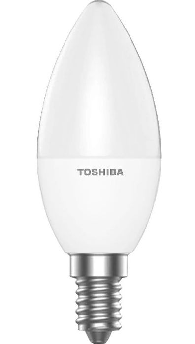 Toshiba Bombilla LED Essential, E14, 4.7W, 2700K, Blanco Cálido, Forma C37