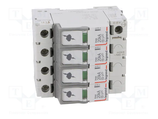 LEGRAND Limitador de sobretensiones Tipo 2 4 polos 20kA 320VAC IP20