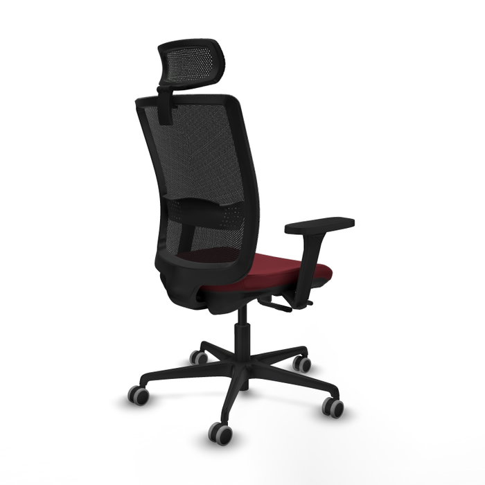 PIQUERAS Y CRESPO Silla de oficina Haches con mecanismo Sincro/Traslack, Granate y Negro PIQUERAS Y CRESPO Silla de oficina Haches con mecanismo Sincro/Traslack, Granate y Negro