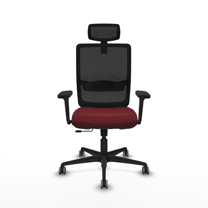 PIQUERAS Y CRESPO Silla de oficina Haches con mecanismo Sincro/Traslack, Granate y Negro PIQUERAS Y CRESPO Silla de oficina Haches con mecanismo Sincro/Traslack, Granate y Negro