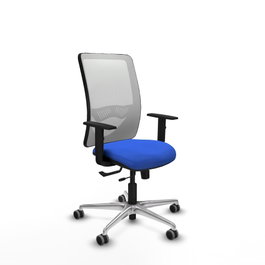PIQUERAS Y CRESPO Silla de oficina Zulema con mecanismo Sincro/Traslack, Azul y Blanco