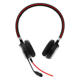 Jabra Evolve 40 UC Duo Auriculares Diadema Alámbricos para Oficina, Supraaurales, Cancelación de Ruido, Negro, USB + Conector 3.5 mm