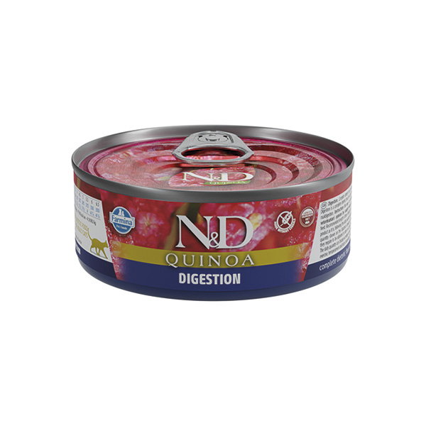 Farmina N&D Quinoa Digestion para gatos, caja de 24x80g