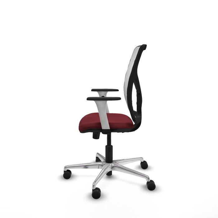 PIQUERAS Y CRESPO Silla de oficina Motilla con mecanismo Sincro, Granate y Blanco PIQUERAS Y CRESPO Silla de oficina Motilla con mecanismo Sincro, Granate y Blanco