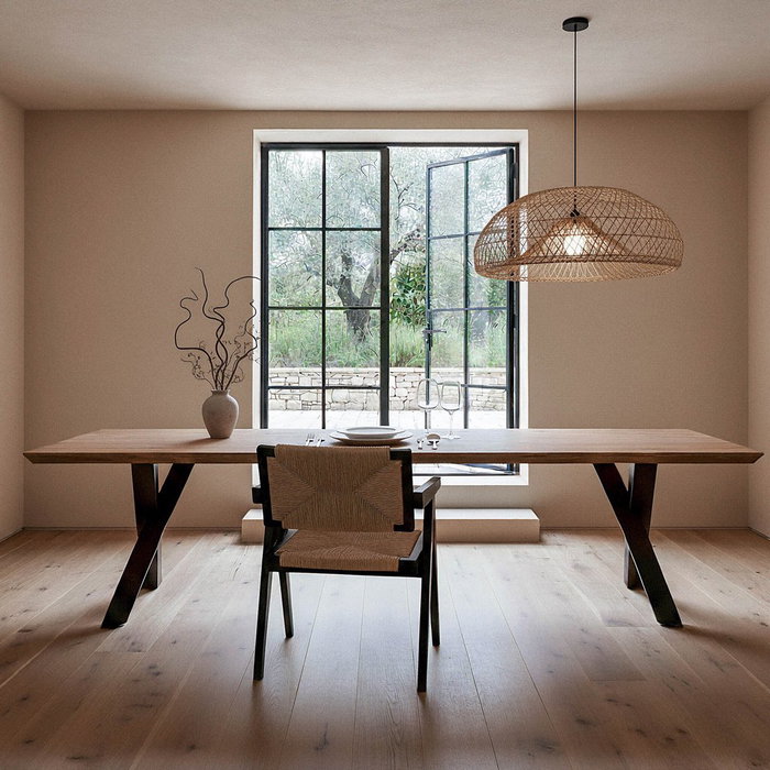Ixia Mesa de Comedor Natural de Madera y Hierro 300 x 100 cm Ixia Mesa de Comedor Natural de Madera y Hierro 300 x 100 cm