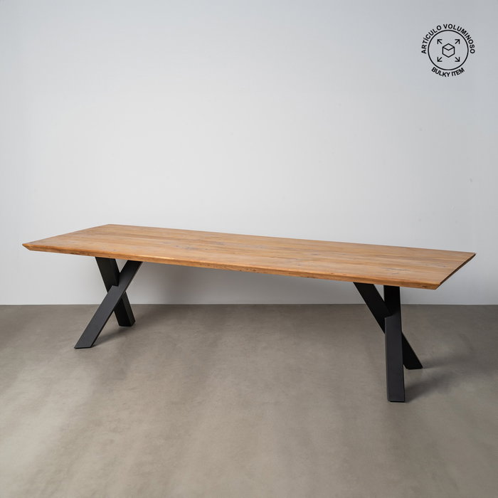 Ixia Mesa de Comedor Natural de Madera y Hierro 300 x 100 cm Ixia Mesa de Comedor Natural de Madera y Hierro 300 x 100 cm