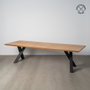 Ixia Mesa de Comedor Natural de Madera y Hierro 300 x 100 cm