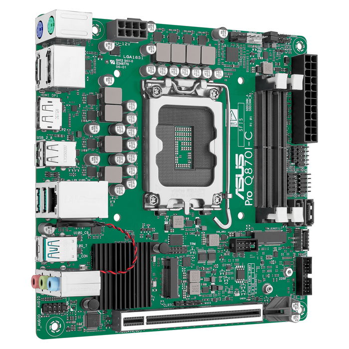 ASUS PRO Q870I-C-CSM, placa base formato Mini-ITX con chipsets Intel Q870 y C246, soporte para procesadores Intel de 8ª y 9ª generación ASUS PRO Q870I-C-CSM, placa base formato Mini-ITX con chipsets Intel Q870 y C246, soporte para procesadores Intel de 8ª y 9ª generación
