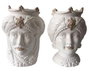 DKD Home Decor Macetero de Porcelana Cabeza Siciliana 10x10x14,5 cm