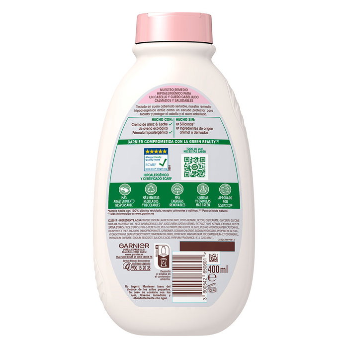 Garnier ORIGINAL REMEDIES Champú Delicatesse de Avena 400 ml Garnier ORIGINAL REMEDIES Champú Delicatesse de Avena 400 ml