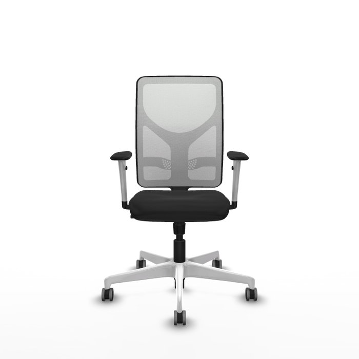 PIQUERAS Y CRESPO Silla de oficina Motilla con mecanismo Sincro, Negro y Blanco