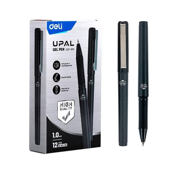 Deli Roller Upal Bolígrafo de tinta gel, punta 1mm, negro Deli Roller Upal Bolígrafo de tinta gel, punta 1mm, negro
