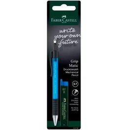 Faber Castell Portaminas Grip Matic, Alimentación Automática de Mina 0,7 mm B, Azul, Blister