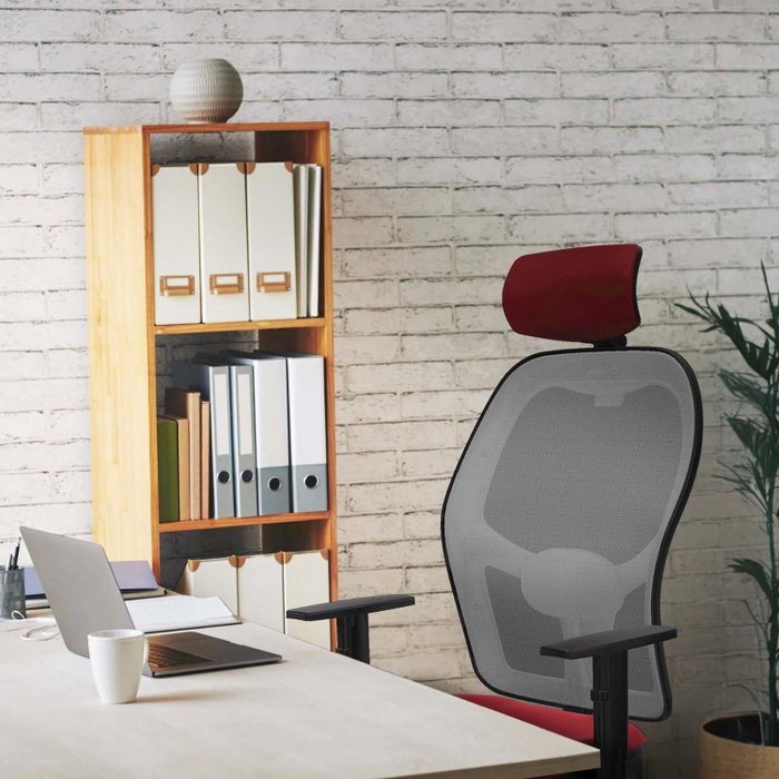 PIQUERAS Y CRESPO Silla de oficina Jorquera con mecanismo Sincro/Traslack, Morado y Gris