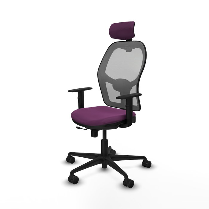 PIQUERAS Y CRESPO Silla de oficina Jorquera con mecanismo Sincro/Traslack, Morado y Gris