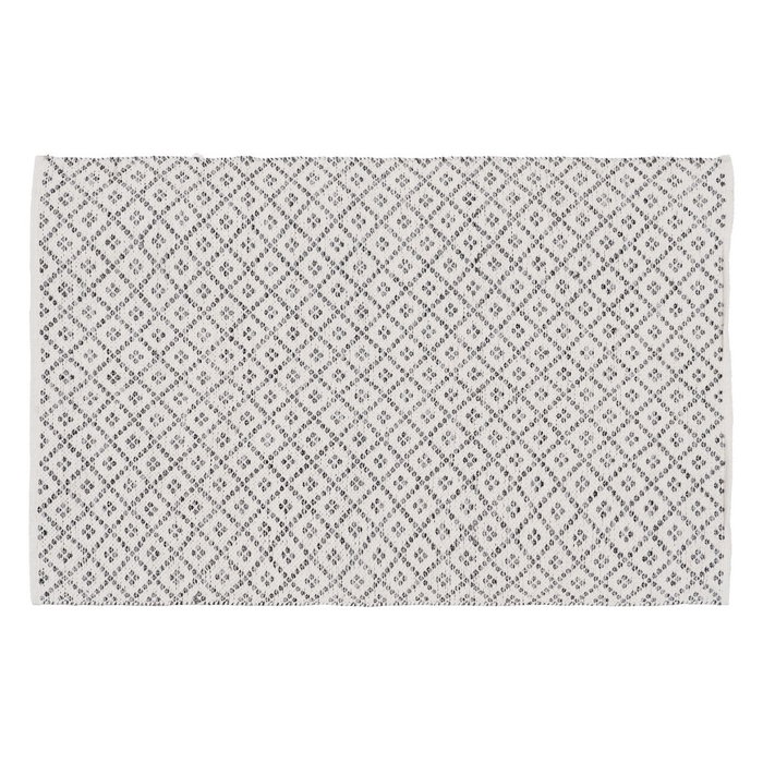 Alfombra Gris-Blanco Poliester-Algodón 120 X 180 cm