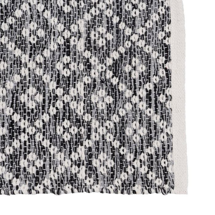 Alfombra Gris-Blanco Poliester-Algodón 120 X 180 cm
